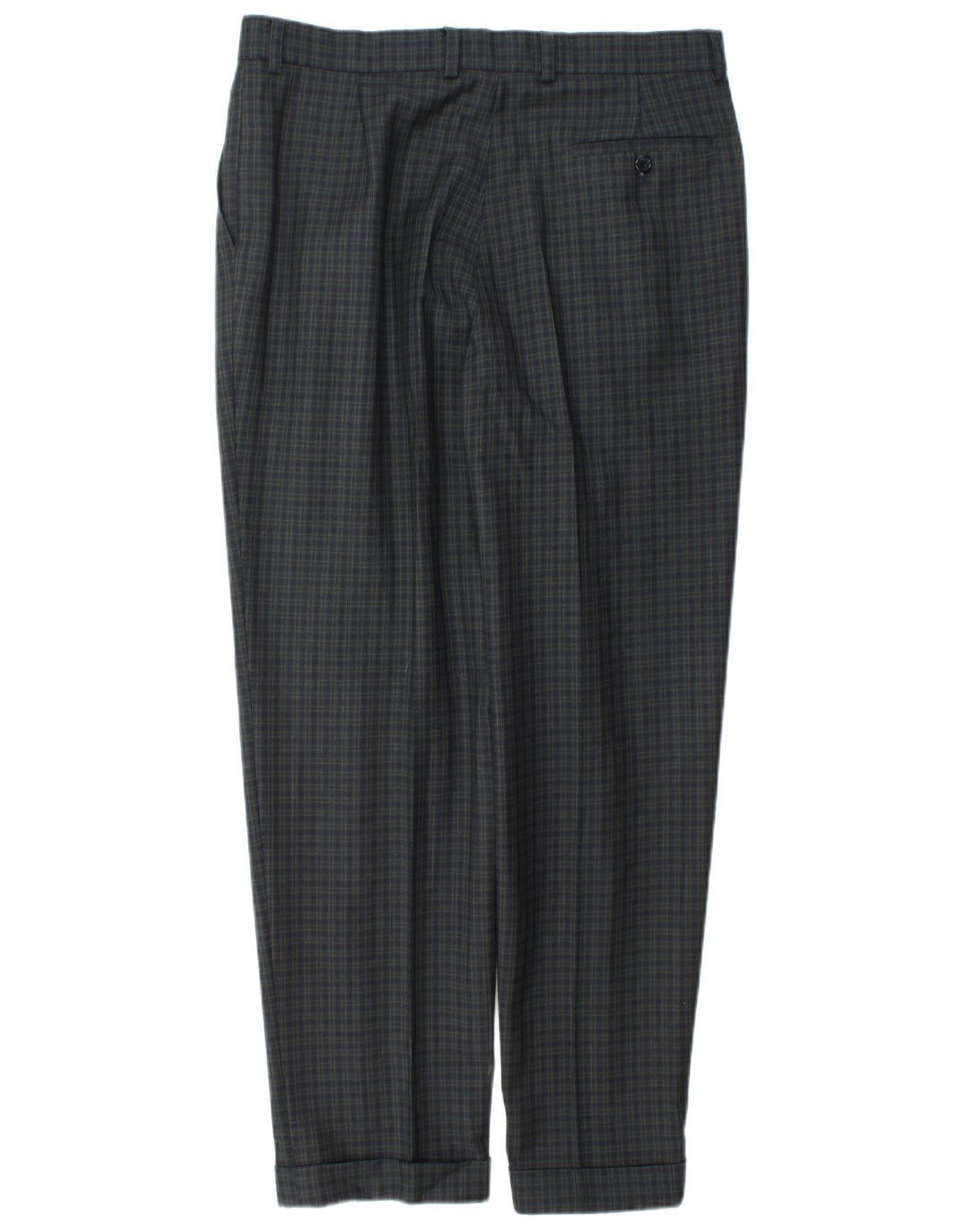 Marks & Spencer Pantaloni de costum slim pentru bărbați L34 L31 Lână cu carouri bleumarin