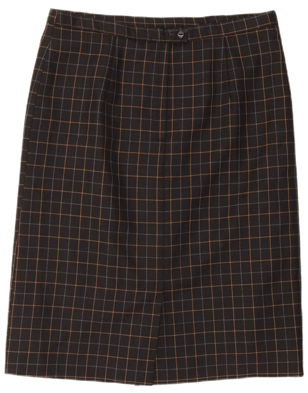 Fusta Dreaptă Femei VINTAGE W34 Large Black Check
