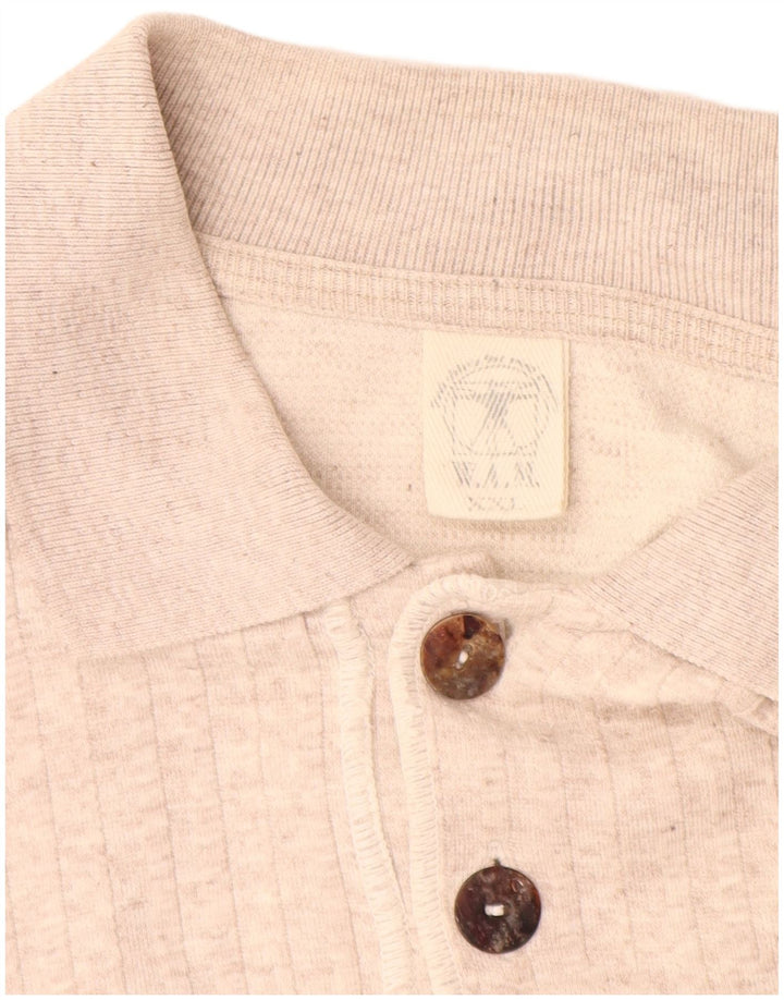 VINTAGE Pulover cu gât polo pentru bărbați, 2XL, bej