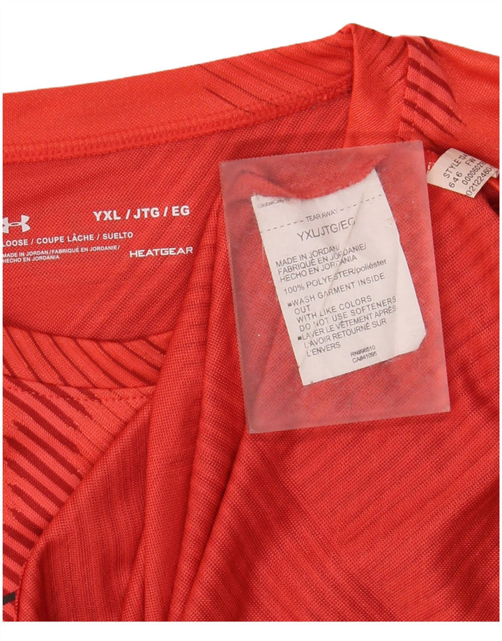 UNDER ARMOUR Băieți Heat Gear Tricou Grafic Top 13-14 Ani Red Dunge