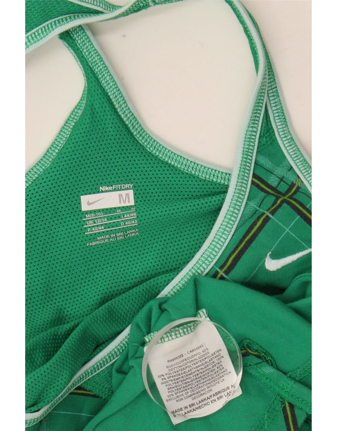 Vestă pentru femei NIKE, Marea Britanie 12/14, verde mediu Argyle/Diamond Bumbac