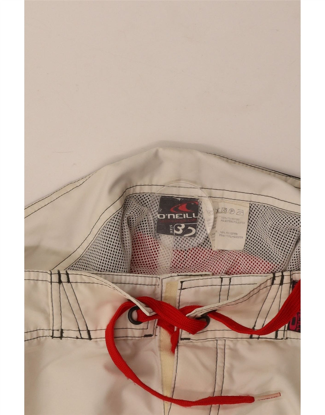 Pantaloni scurți de înot grafic O'NEILL pentru bărbați, alb mediu, poliester color bloc