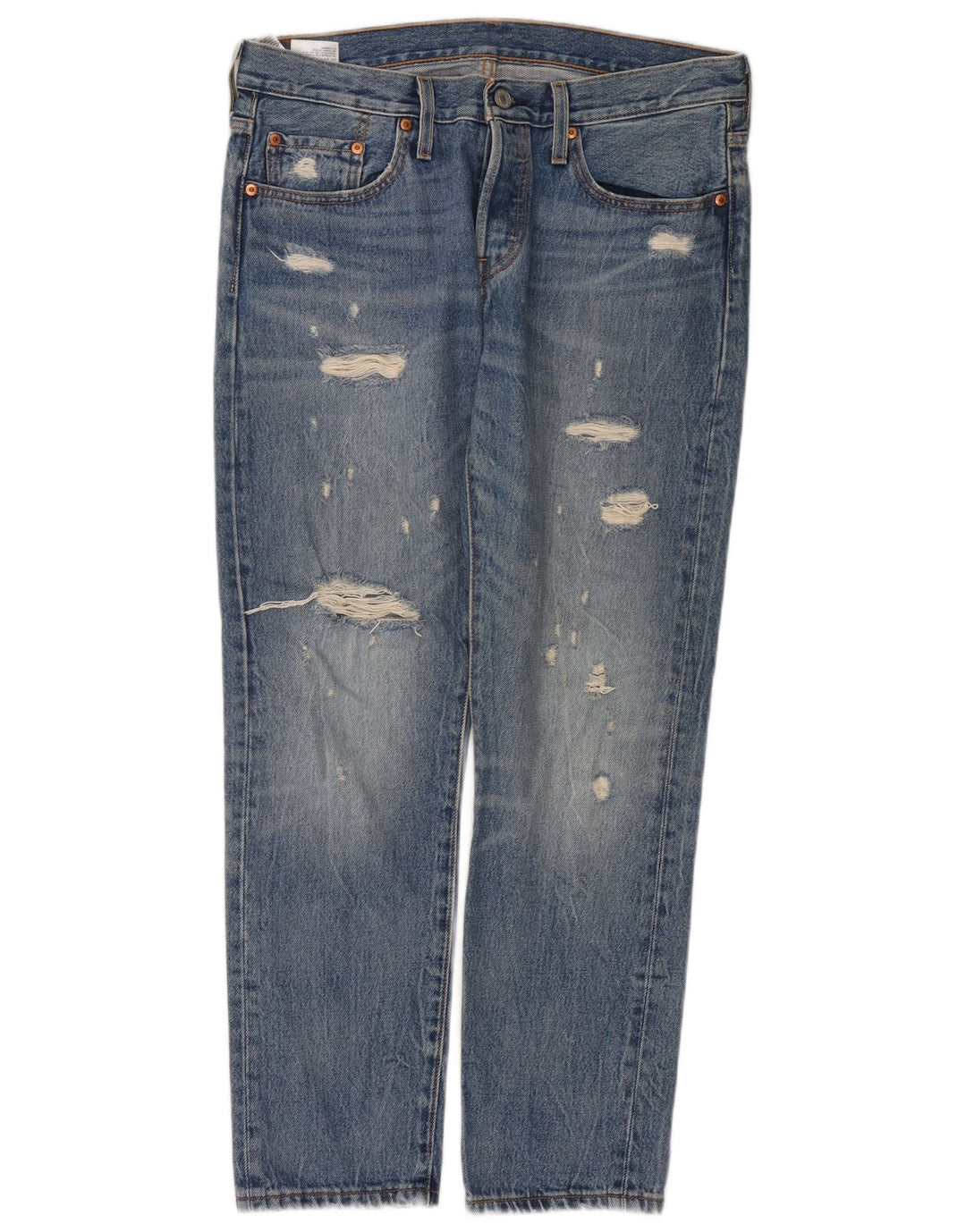 Blugi drepți distressed 501 Levi's pentru femei L29 L28 Bumbac albastru