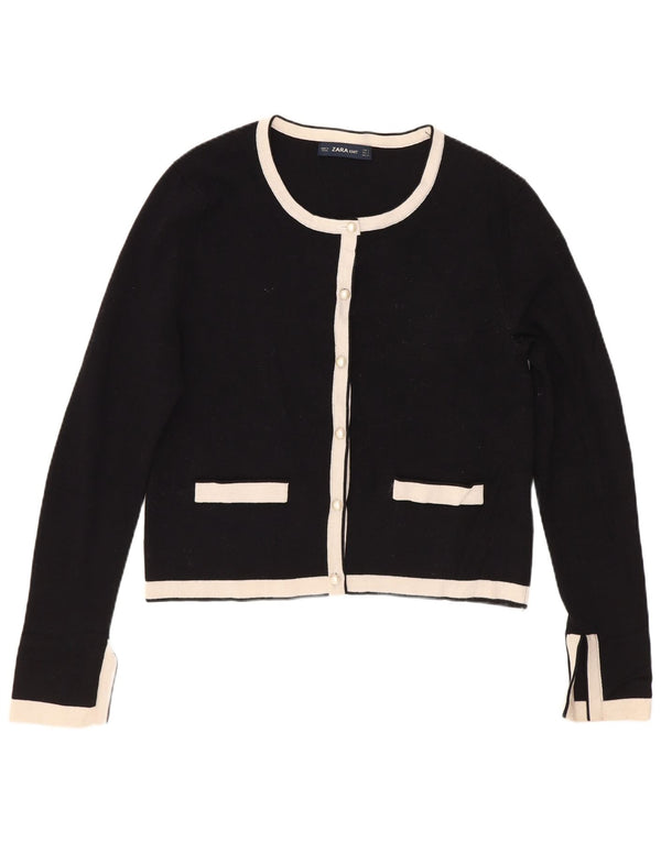 Pulover cardigan pentru femei Zara UK 10, mic, negru, bloc de culoare