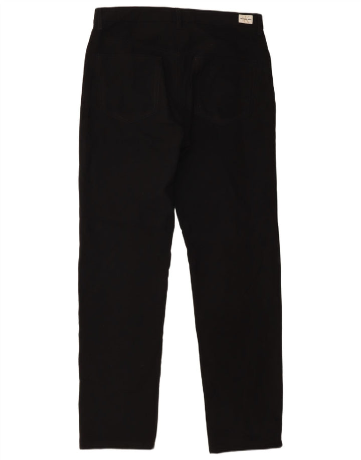 CALVIN KLEIN Mens Straight Casual Trousers W34 L31 Black Polyester