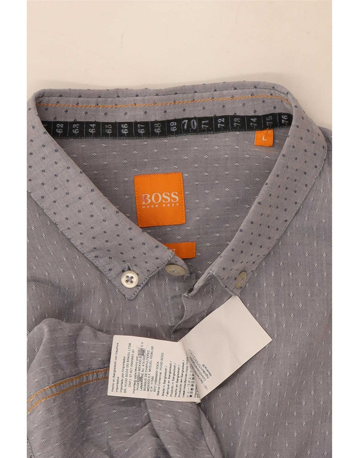 Cămașă pentru bărbați Hugo Boss, bumbac mare cu pete gri