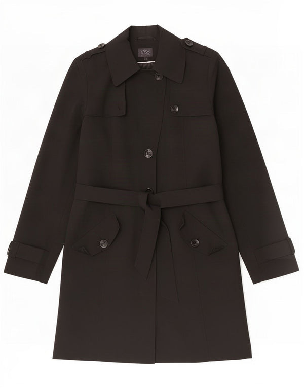 Marks & Spencer Trench pentru femei UK 12 Medium Black Poliester Classic