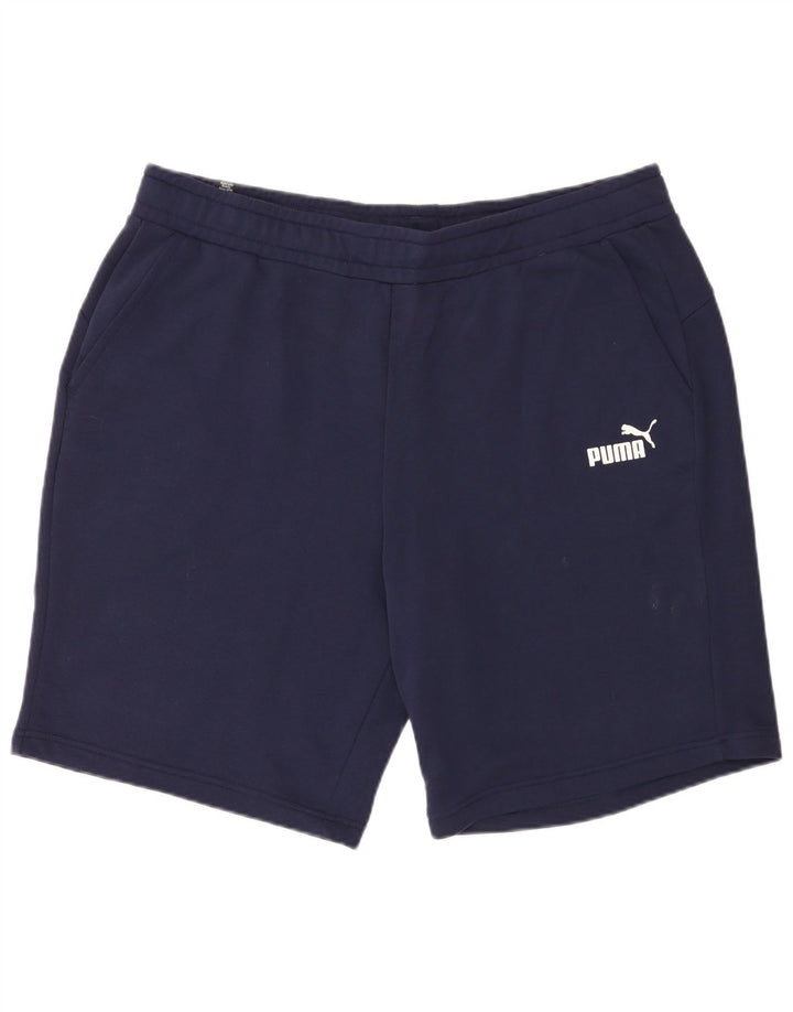 Pantaloni scurți sport pentru bărbați Puma 2XL, bumbac, albastru bleumarin