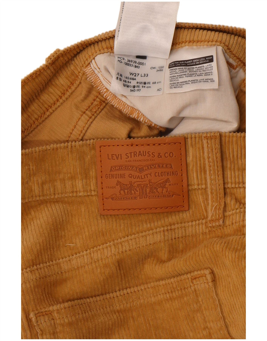 Pantaloni Levi's pentru femei Bootcut din velur L27 L33 bumbac bej