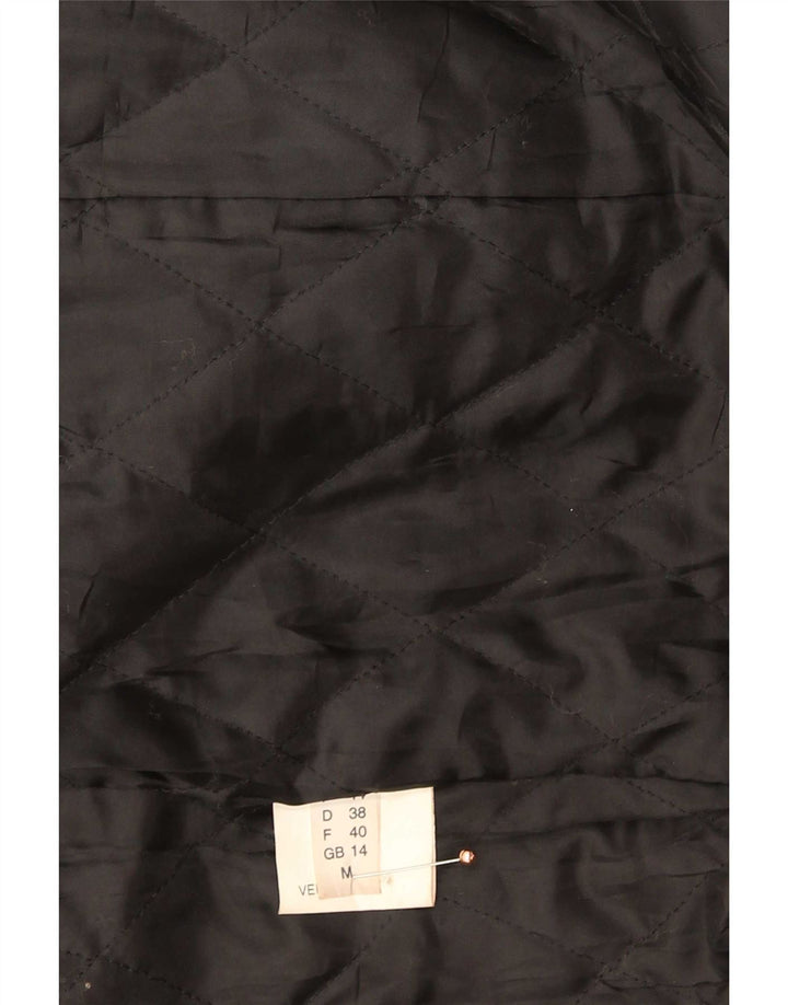 Palton din piele vintage pentru femei UK 14 Medium Black