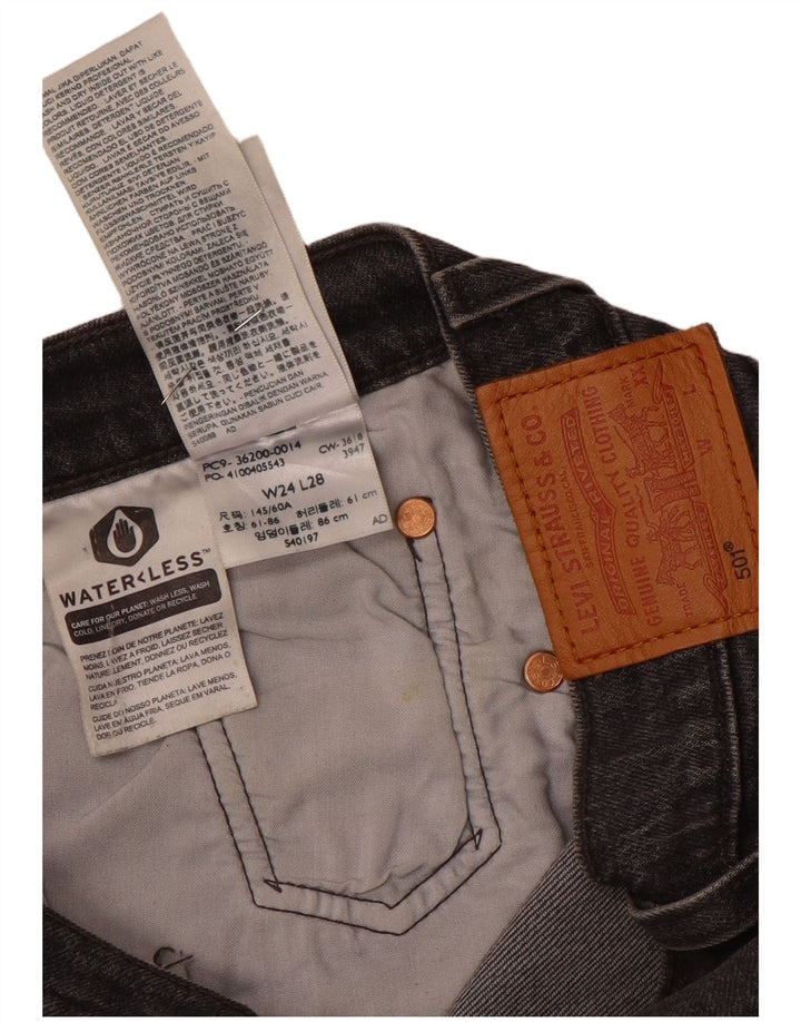 Blugi drepti pentru femei Levi's 501 W24 L28 bumbac gri