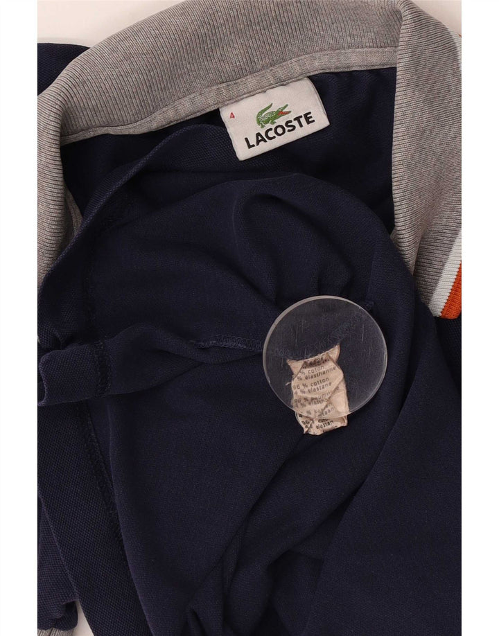 Tricou polo Lacoste pentru bărbați, mărime 4, bumbac albastru bleumarin mediu