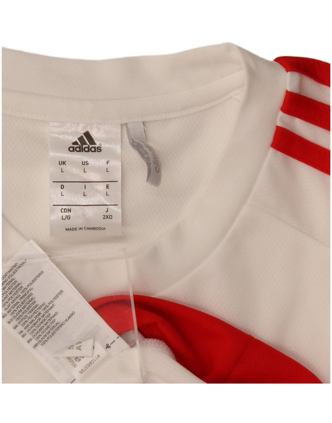 Tricou Adidas Climalite pentru bărbați Top mare din poliester alb