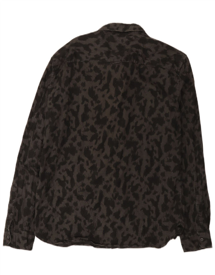 Cămașă pentru bărbați cu model abstract All Saints, bumbac mare, negru