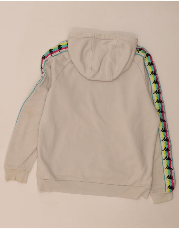 Pulover Kappa pentru femei cu capota cu grafic UK 14, bumbac color bloc, gri mediu