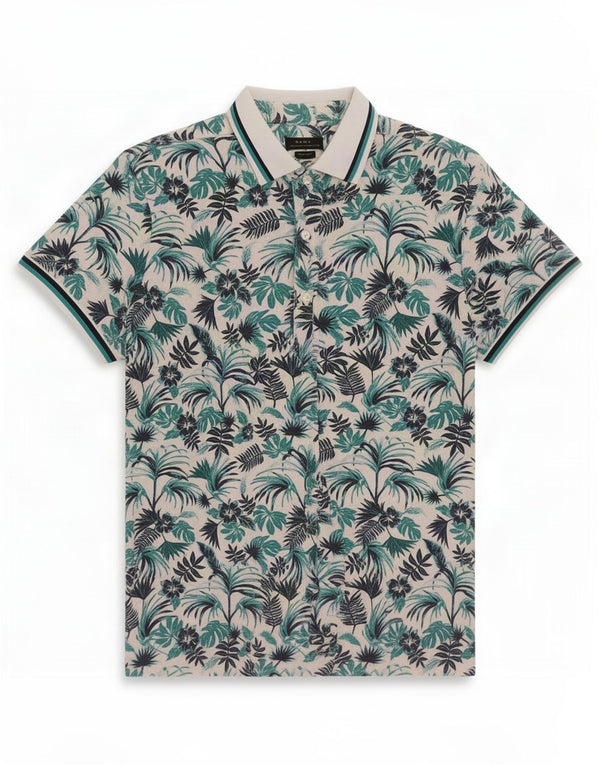 Cămașă cu mânecă scurtă pentru bărbați Zara, XL, albă, florală, din bumbac hawaian