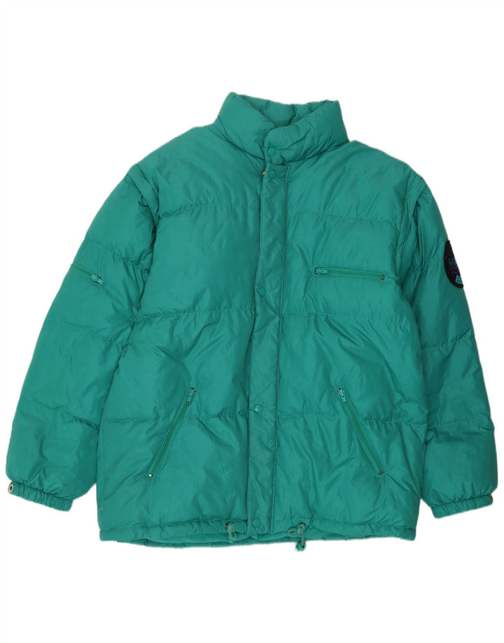 Jachetă căptușită pentru bărbați vintage UK 38, nailon verde mediu