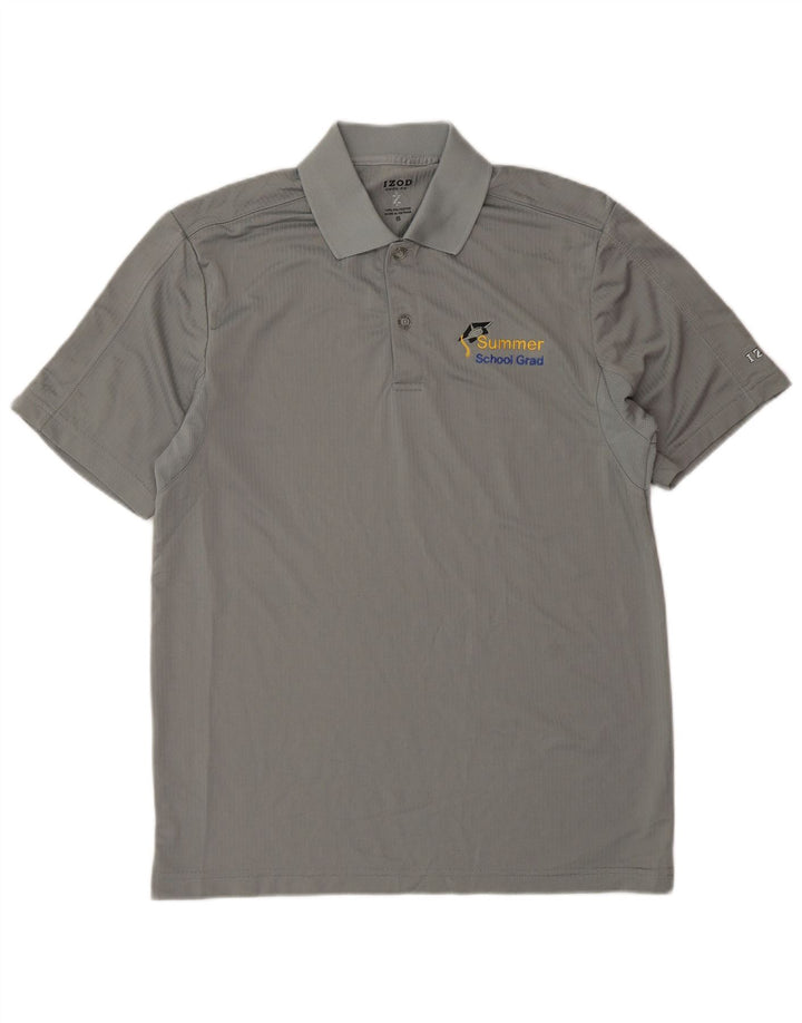 Tricou polo Izod pentru bărbați, poliester gri mic