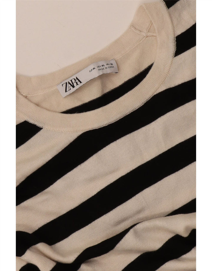 Bluză pentru femei Zara UK 18 XL cu dungi albe