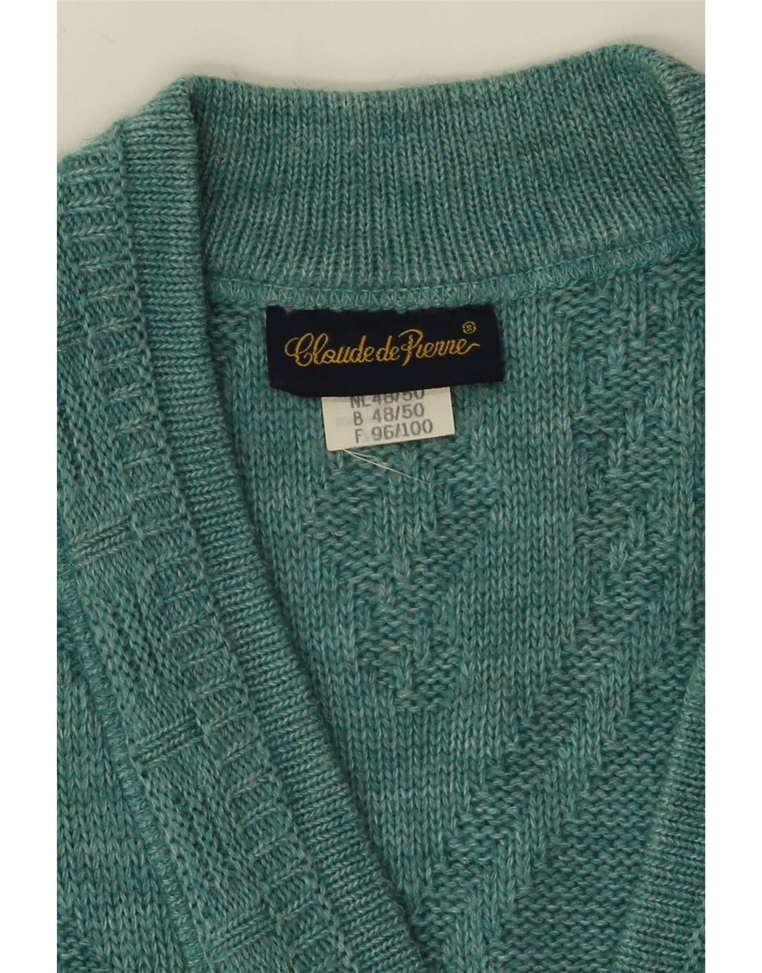 Pulover cardigan fără mâneci pentru bărbați Claude De Pierre IT 48/50 albastru mediu