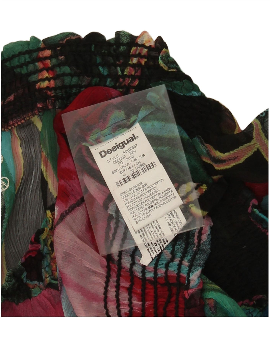 Top cu umăr dezactivat cu grafic pentru femei Desigual UK 14 Medium Multicolor Floral