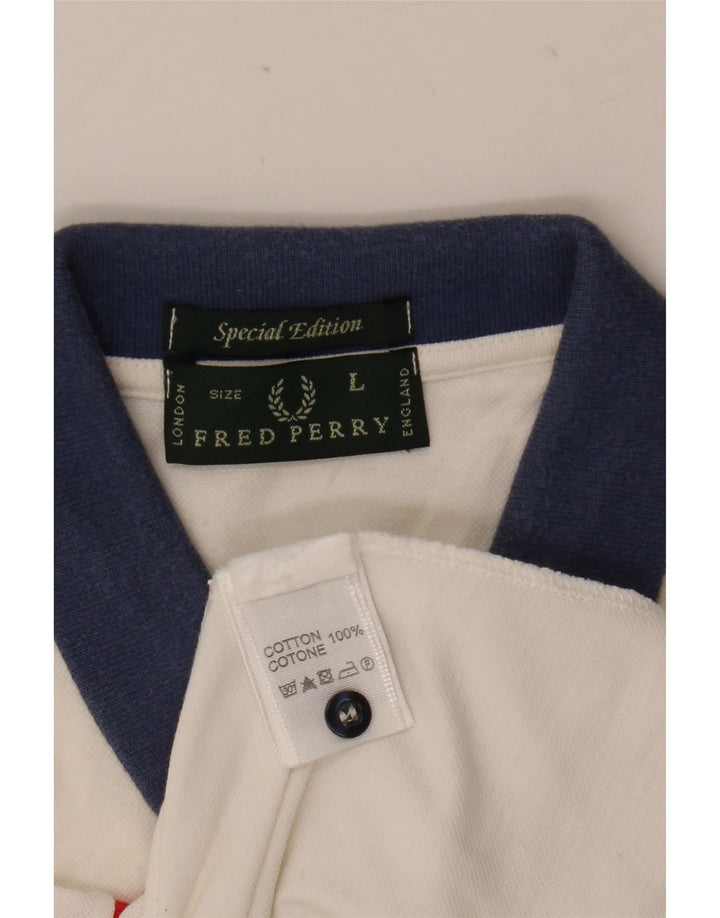 Fred Perry tricou polo rugby pentru bărbați, bumbac alb mare