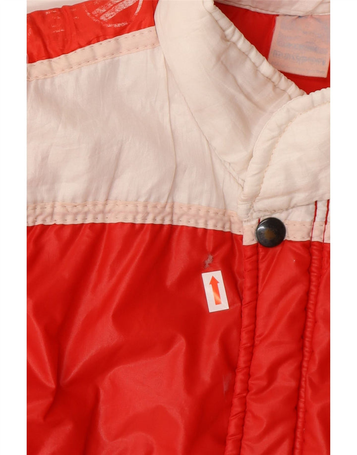 Gilet căptușit pentru bărbați vintage UK 36, roșu mic, poliamidă color bloc