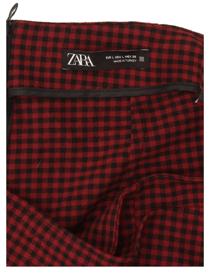 Pantaloni scurți casual pentru femei Zara, mari W30 L3, roșu, vichy