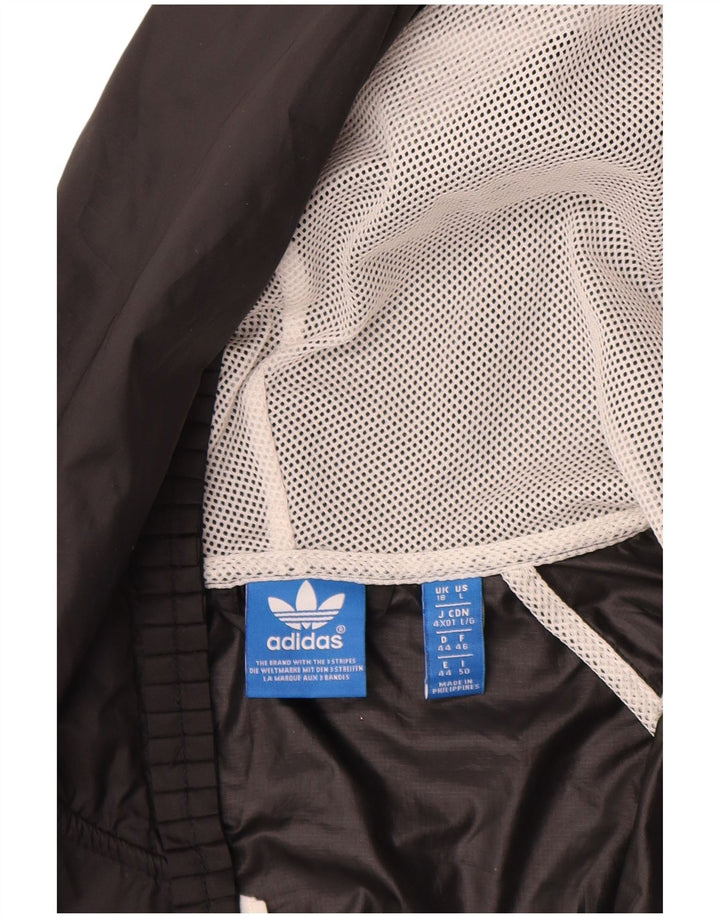 Jachetă de ploaie cu glugă Adidas pentru femei UK 18 XL poliester negru