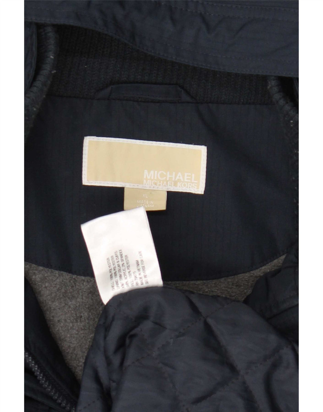 Jachetă parka cu glugă Michael Kors pentru femei UK 18 XL bleumarin poliester