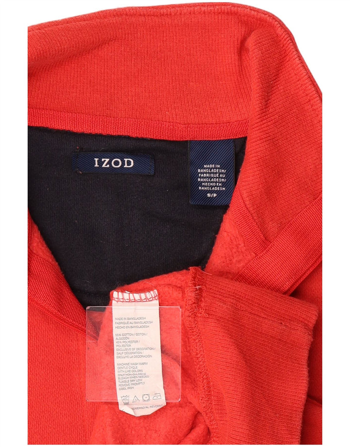 Pulover Izod pentru bărbați, cu fermoar 1/4, bumbac mic, roșu