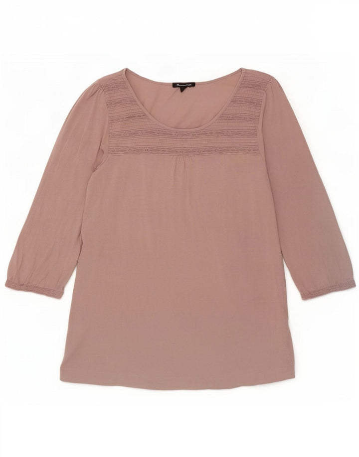Top pentru femei Massimo Dutti cu mâneci 3/4 UK 12 Roz mediu