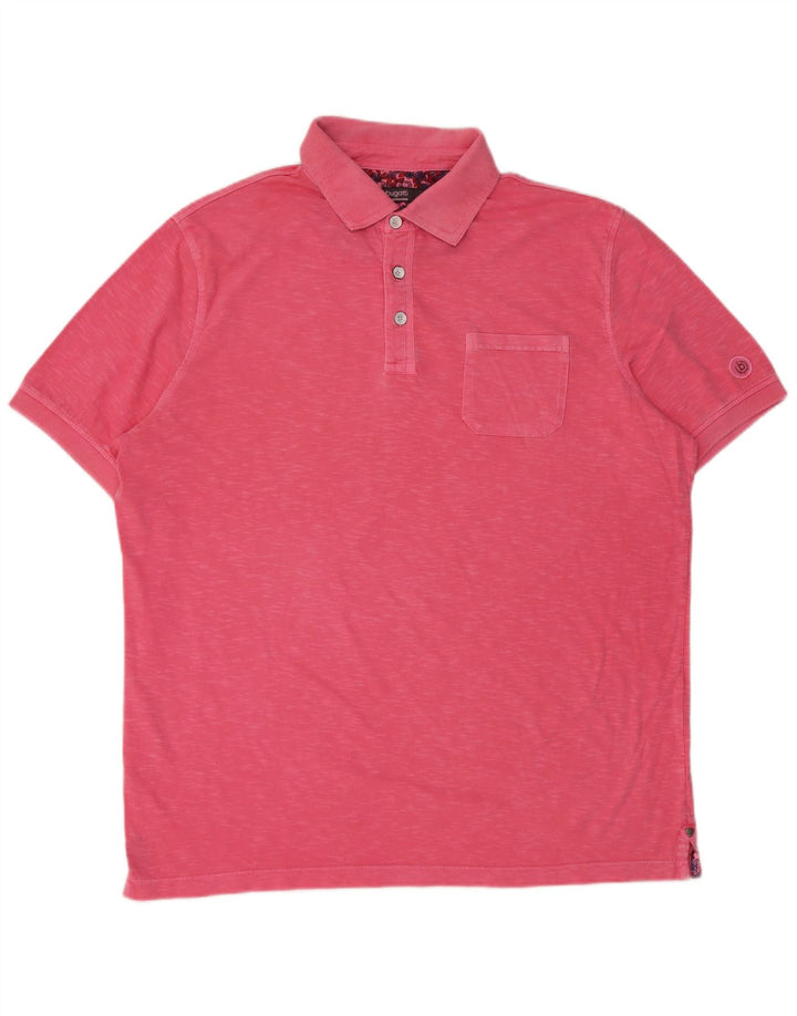 Tricou polo pentru bărbați vopsit în haine Bugatti XL roz