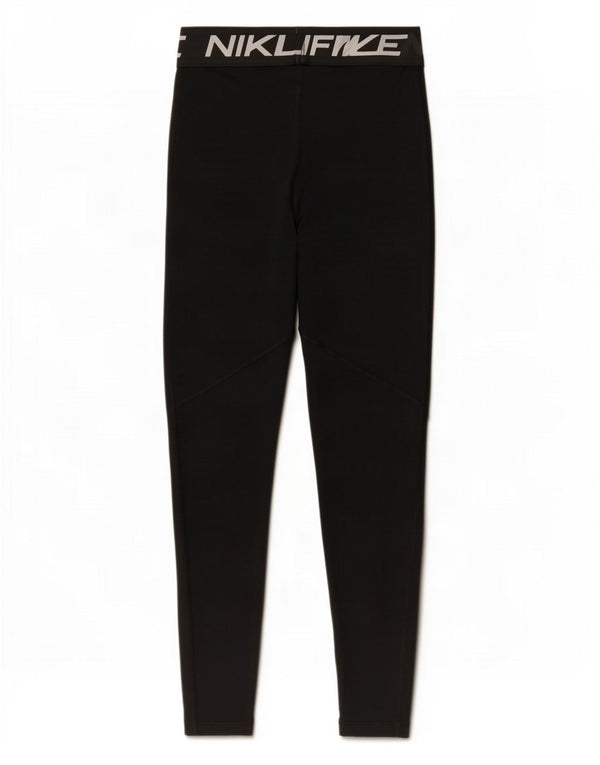 Leggings Nike Dri Fit Graphic pentru femei UK 8 Small Negru Poliester