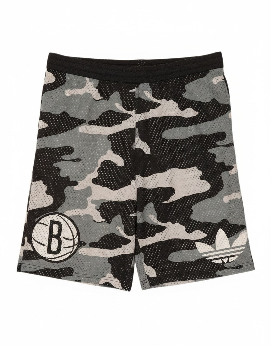 Pantaloni scurți sport grafic Adidas pentru bărbați, poliester de camuflaj mediu negru