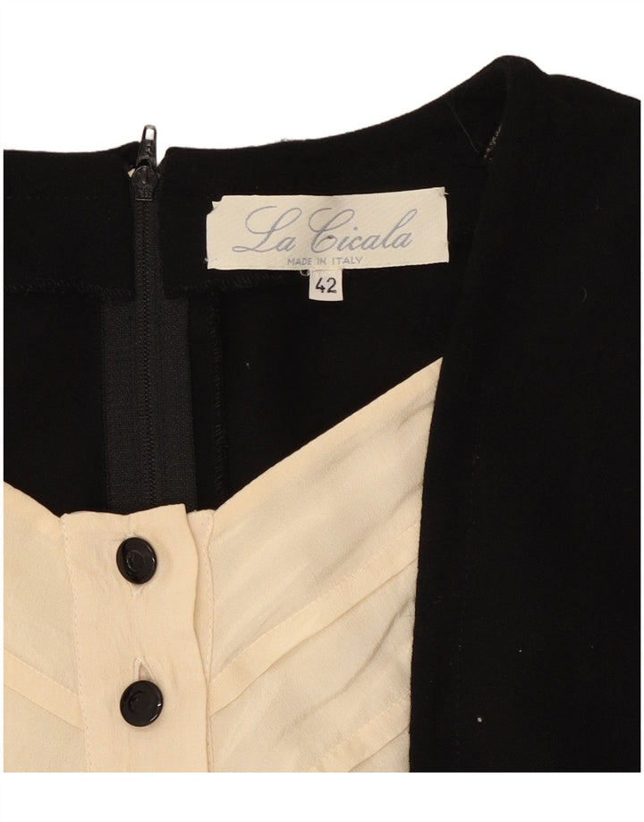 Rochie teacă vintage cu mânecă lungă pentru femei IT 42 Medium Black