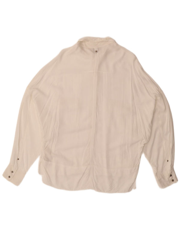 Bluză pentru femei DIESEL cămașă loose fit UK 14 Medium White Rayon