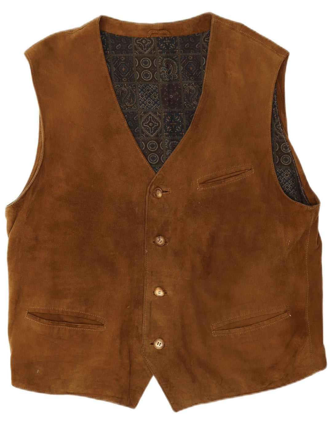 Vestă vintage pentru bărbați din piele intoarsa IT 56 XL din piele maro