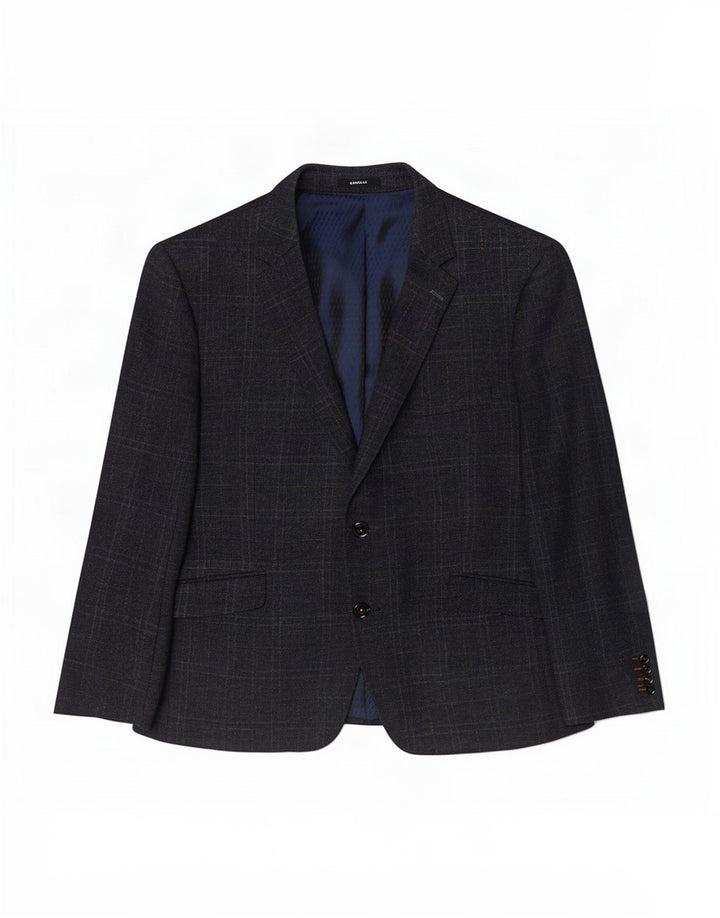Blazer pentru bărbați Douglas cu 2 nasturi UK 44 2XL Lână cu carouri bleumarin