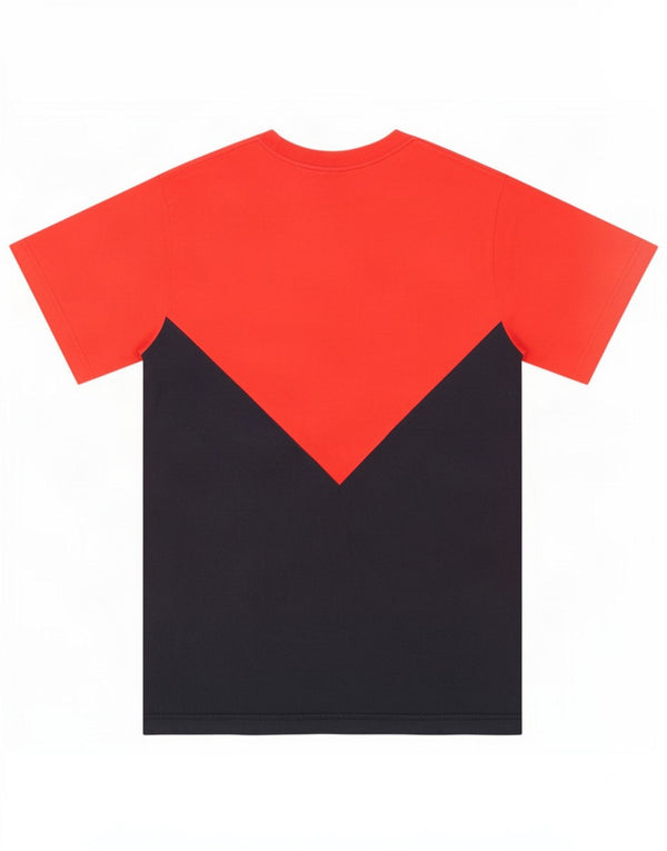 Adidas Mens T-Shirt Top Medium Red Colourblock Cotton