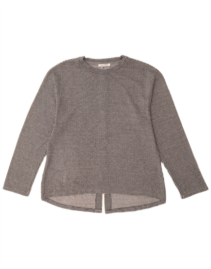 Bluză cu mânecă lungă pentru femei Zara UK 12 Medium Black Check