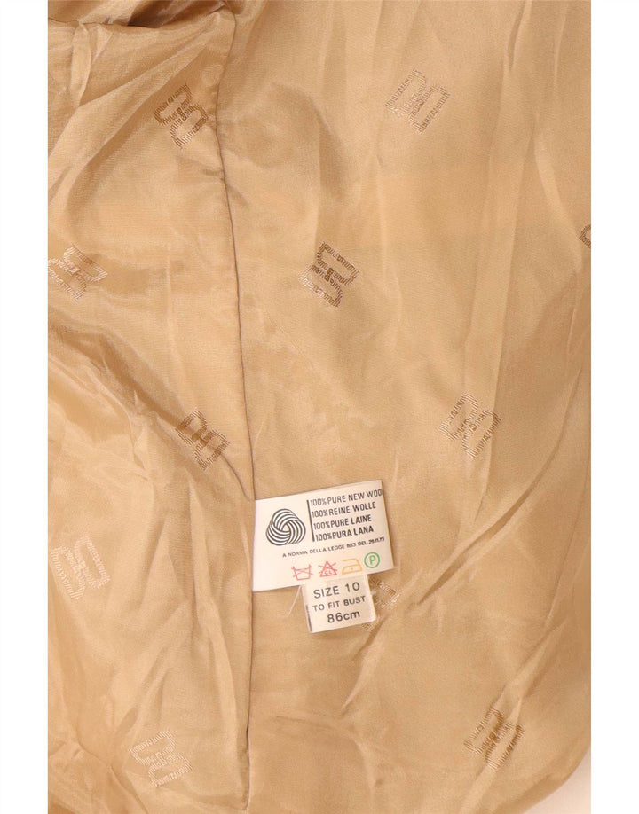 Jachetă blazer cu 2 nasturi DAKS pentru femei, cu 2 nasturi, UK 10, picior de gală mic, bej