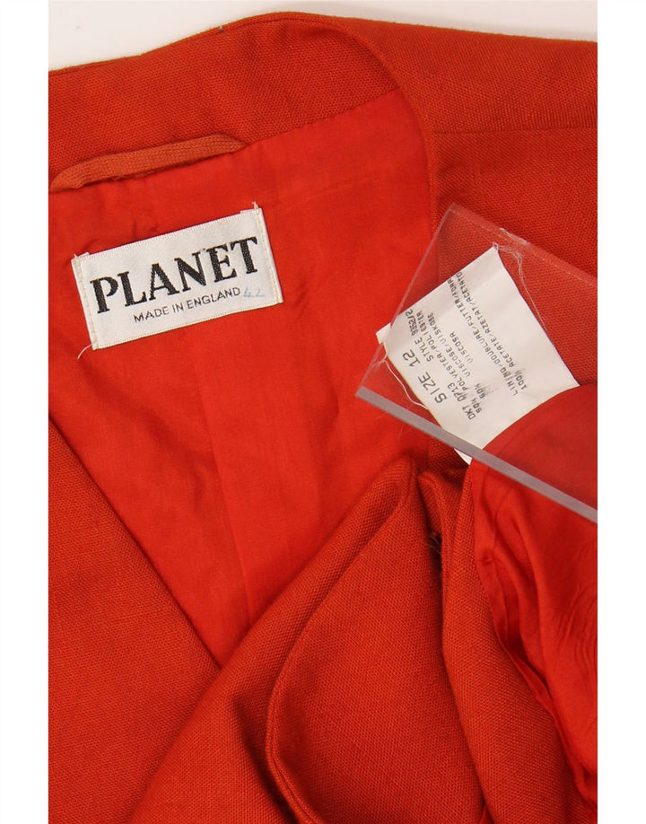 Jachetă blazer pentru femei PLANET cu 3 nasturi UK 12 Poliester portocaliu mediu