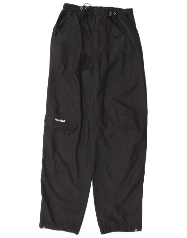 Pantaloni cargo drepti pentru femei Reebok UK 12 Poliester mediu negru