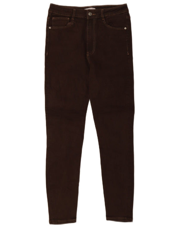 Blugi skinny pentru femei Zara EU 42 Large W32 L27 Maro Bumbac