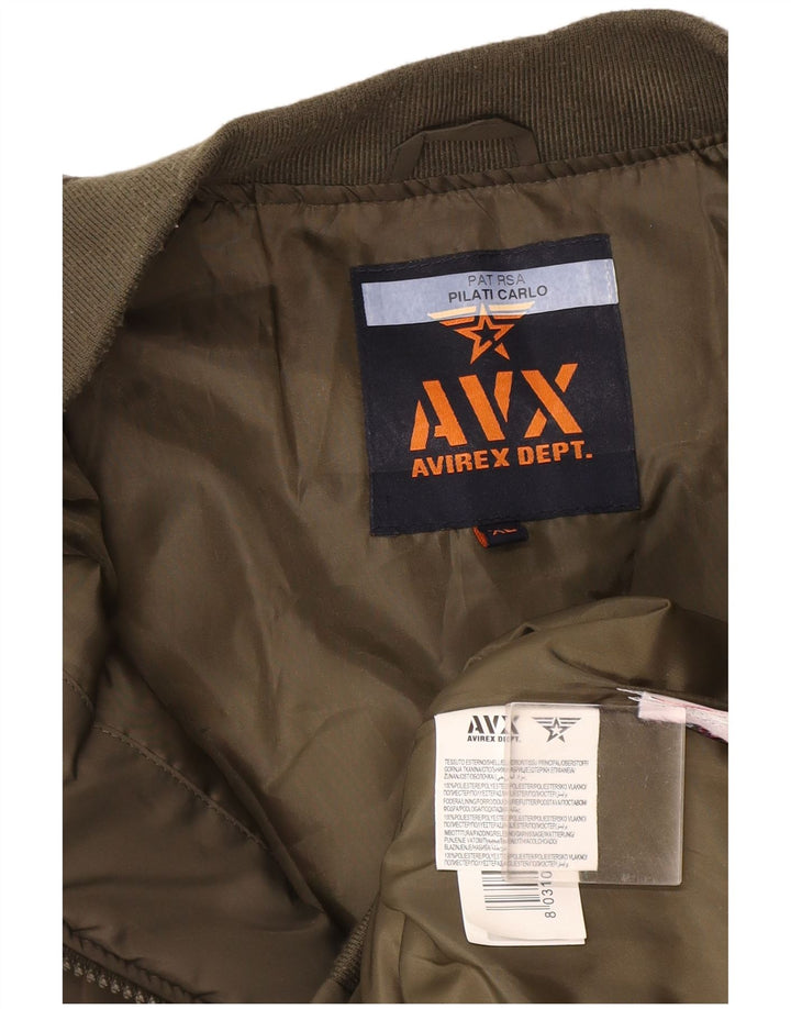 Avirex Bomber Jacket pentru bărbați UK 42 XL Kaki Poliester