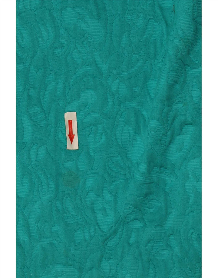 Set de fuste vintage pentru femei abstracte, cu 4 nasturi, 2 piese, UK 14, turcoaz mediu