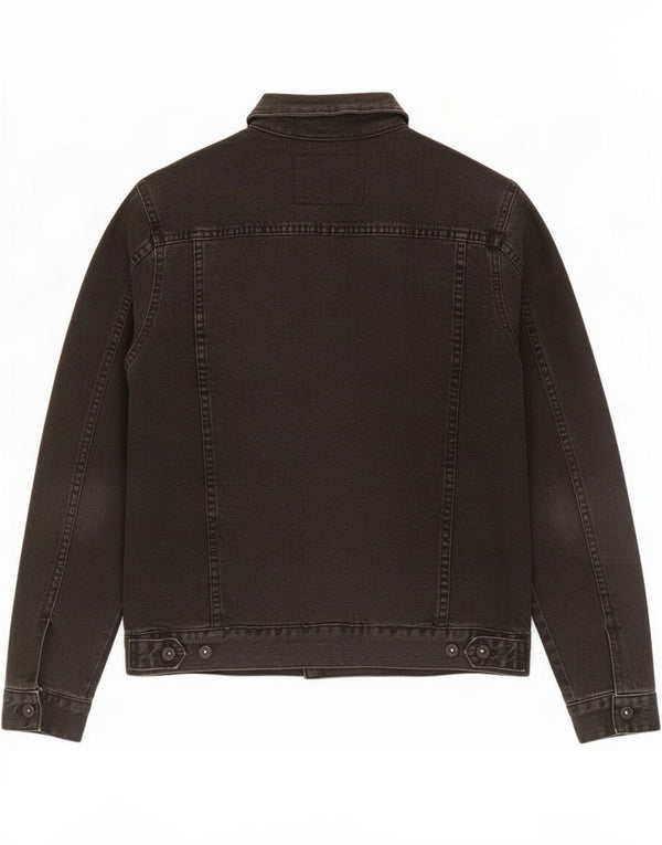 Jachetă de blugi Sherpa pentru bărbați Zara UK 40, mare, negru, bumbac
