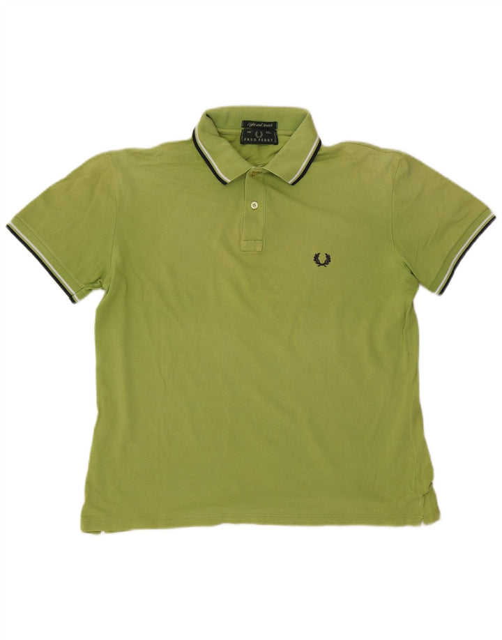 Cămașă polo Fred Perry pentru bărbați, bumbac cu dungi verzi mari