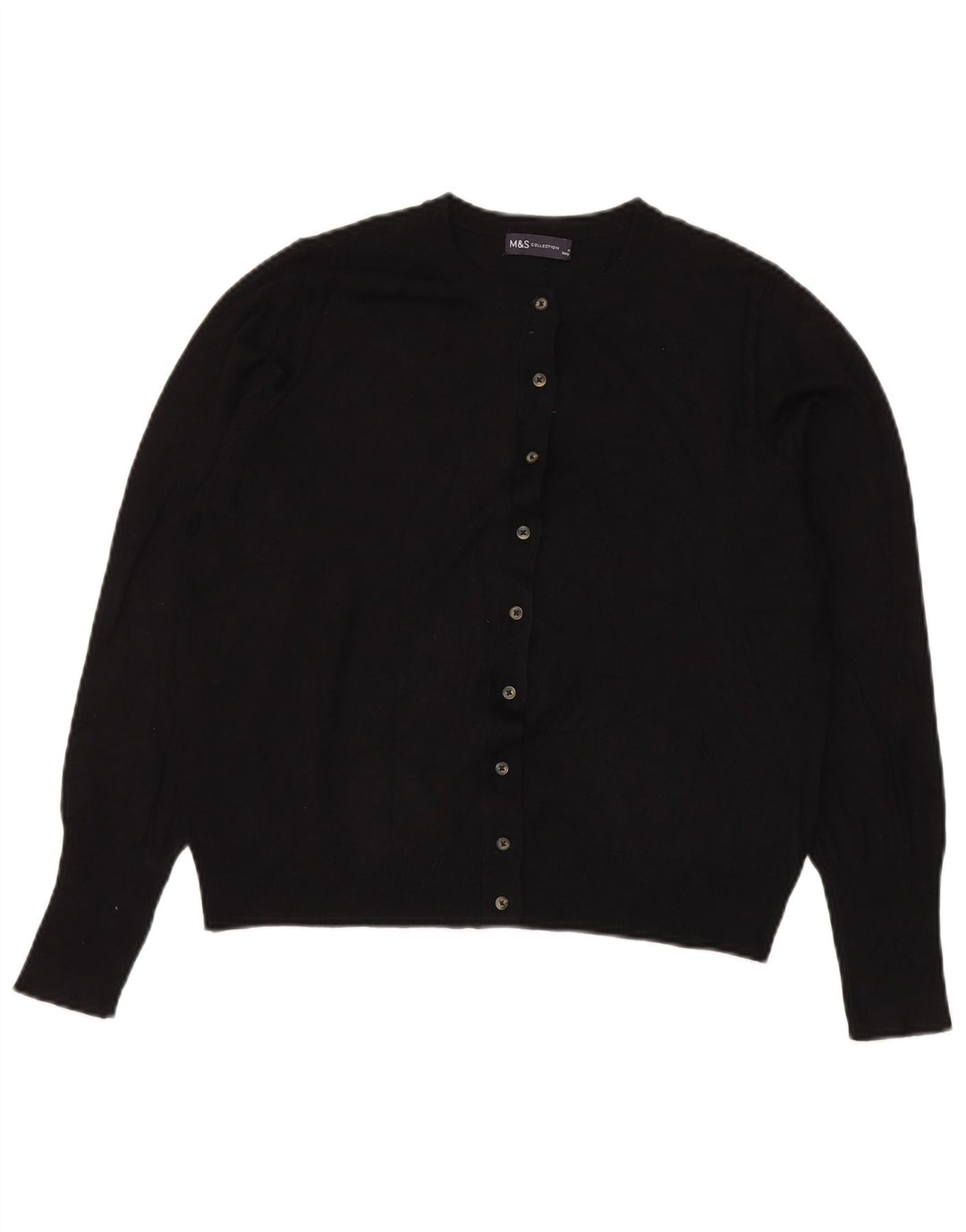 MARKS & SPENCER Pulover cardigan crop pentru femei UK 16 mare, viscoză neagră